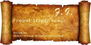 Freind Ifigénia névjegykártya
